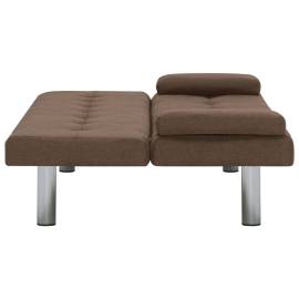 Canapea extensibilă cu două perne, maro, poliester, 9 image