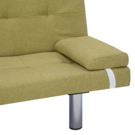 Canapea extensibilă cu două perne, verde, poliester, 10 image