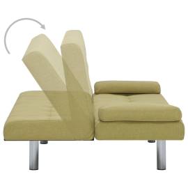 Canapea extensibilă cu două perne, verde, poliester, 5 image