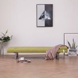 Canapea extensibilă cu două perne, verde, poliester, 3 image