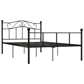 Cadru de pat, negru, 160 x 200 cm, metal, 2 image