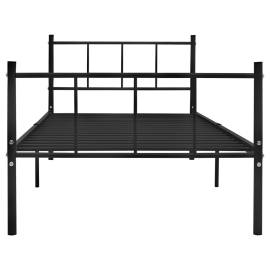 Cadru de pat, negru, 90 x 200 cm, metal, 3 image