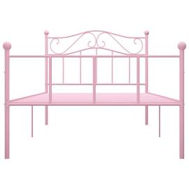 Cadru de pat, roz, 90 x 200 cm, metal, 3 image