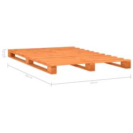 Cadru de pat din paleți, maro, 120x200 cm, lemn masiv pin, 7 image