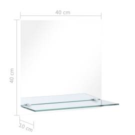 Oglindă de perete cu raft, 40 x 40 cm, sticlă securizată, 6 image