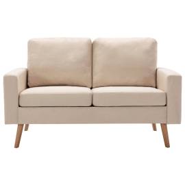Canapea cu 2 locuri, crem, material textil, 3 image