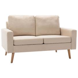 Canapea cu 2 locuri, crem, material textil, 2 image