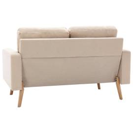 Canapea cu 2 locuri, crem, material textil, 5 image