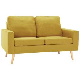 Canapea cu 2 locuri, galben, material textil, 2 image