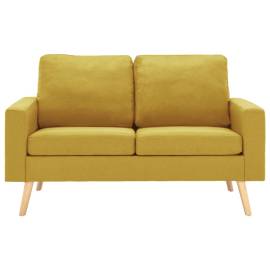 Canapea cu 2 locuri, galben, material textil, 3 image