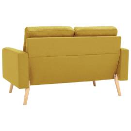 Canapea cu 2 locuri, galben, material textil, 5 image