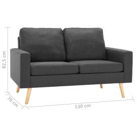 Canapea cu 2 locuri, gri închis, material textil, 7 image