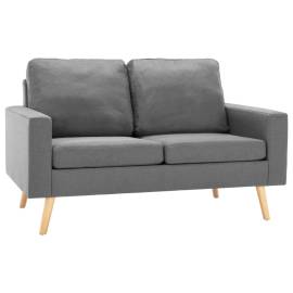 Canapea cu 2 locuri, gri deschis, material textil, 2 image