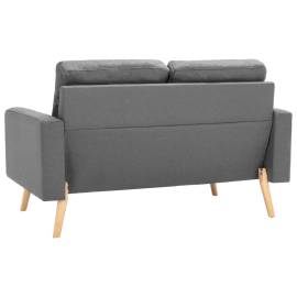 Canapea cu 2 locuri, gri deschis, material textil, 5 image