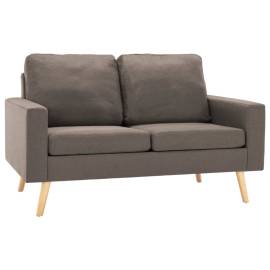 Canapea cu 2 locuri, gri taupe, material textil, 2 image