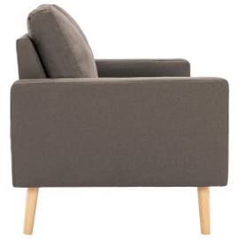 Canapea cu 2 locuri, gri taupe, material textil, 4 image