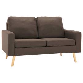 Canapea cu 2 locuri, maro, material textil, 2 image