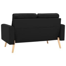 Canapea cu 2 locuri, negru, material textil, 5 image