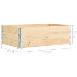 Straturi înălțate, 3 buc., 50 x 150 cm, lemn masiv de pin, 6 image