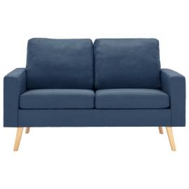 Set de canapele, 2 piese, albastru, material textil, 3 image