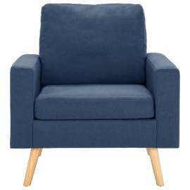 Set de canapele, 2 piese, albastru, material textil, 6 image