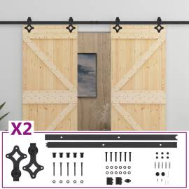 Ușă glisantă cu set feronerie, 80 x 210 cm, lemn masiv de pin, 2 image