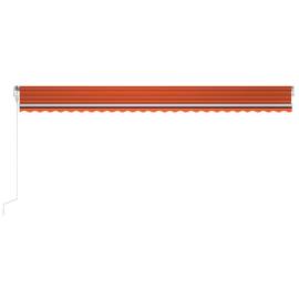Copertină automată senzor vânt&led, portocaliu/maro, 600x300 cm, 4 image