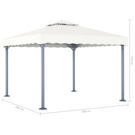 Pavilion cu șiruri de lumini led, crem, 300x300 cm, aluminiu, 8 image