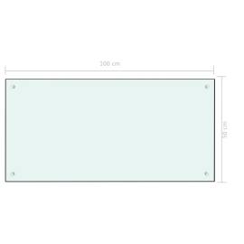 Panou antistropi bucătărie, alb, 100x50 cm, sticlă securizată, 7 image