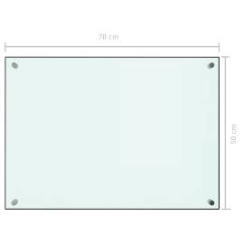 Panou antistropi bucătărie, alb, 70x50 cm, sticlă securizată, 7 image