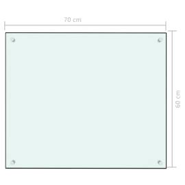 Panou antistropi bucătărie, alb, 70x60 cm, sticlă securizată, 7 image