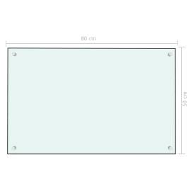 Panou antistropi bucătărie, alb, 80x50 cm, sticlă securizată, 7 image