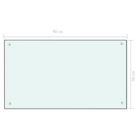 Panou antistropi bucătărie, alb, 90x50 cm, sticlă securizată, 7 image