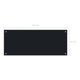 Panou antistropi bucătărie, negru, 100x40 cm, sticlă securizată, 9 image
