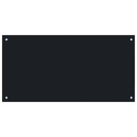 Panou antistropi bucătărie, negru, 100x50 cm, sticlă securizată, 3 image