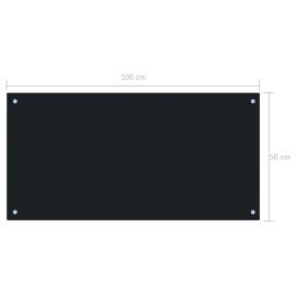 Panou antistropi bucătărie, negru, 100x50 cm, sticlă securizată, 9 image