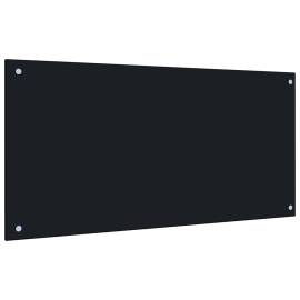 Panou antistropi bucătărie, negru, 100x50 cm, sticlă securizată, 2 image