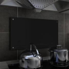Panou antistropi bucătărie, negru, 70x40 cm, sticlă securizată