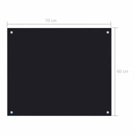 Panou antistropi bucătărie, negru, 70x60 cm, sticlă securizată, 9 image