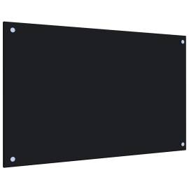 Panou antistropi bucătărie, negru, 80x50 cm, sticlă securizată, 2 image