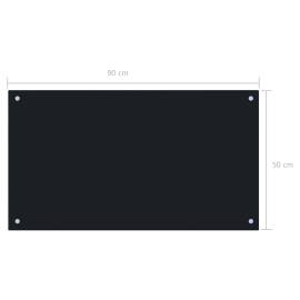 Panou antistropi bucătărie, negru, 90x50 cm, sticlă securizată, 9 image
