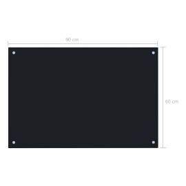 Panou antistropi bucătărie, negru, 90x60 cm, sticlă securizată, 9 image