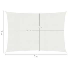 Pânză parasolar, alb, 3 x 5 m, hdpe, 160 g/m², 6 image