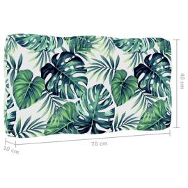 Pernă canapea din paleți, model frunze, 70x40x12cm, 4 image