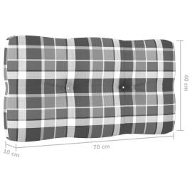 Pernă pentru canapea din paleți, gri, 70x40x12cm, model carouri, 4 image