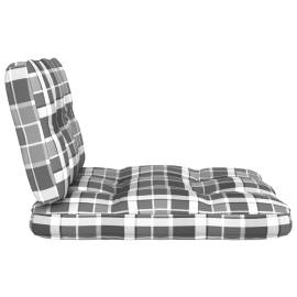 Perne canapea din paleți, 2 buc., gri, model carouri, 4 image