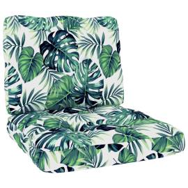 Perne de canapea din paleți, 2 buc., model frunze, 2 image