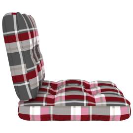 Perne pentru canapea din paleți, 2 buc., roșu carouri, 4 image