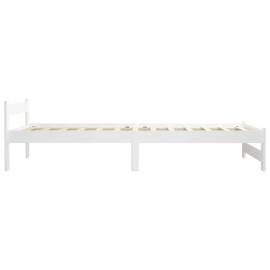 Cadru de pat, alb, 100 x 200 cm, lemn masiv de pin, 4 image