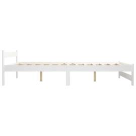 Cadru de pat, alb, 120 x 200 cm, lemn masiv de pin, 4 image